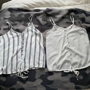 2 Black and White XS Blouses!! *BOTH WORN ONCE